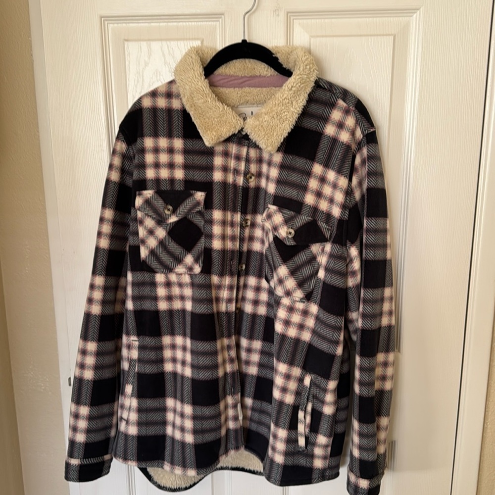 Fleece lined flannel jac - perfect to layer with